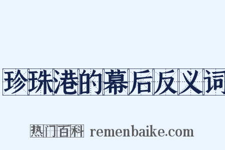 珍珠港的幕后反义词是什么意思的图片